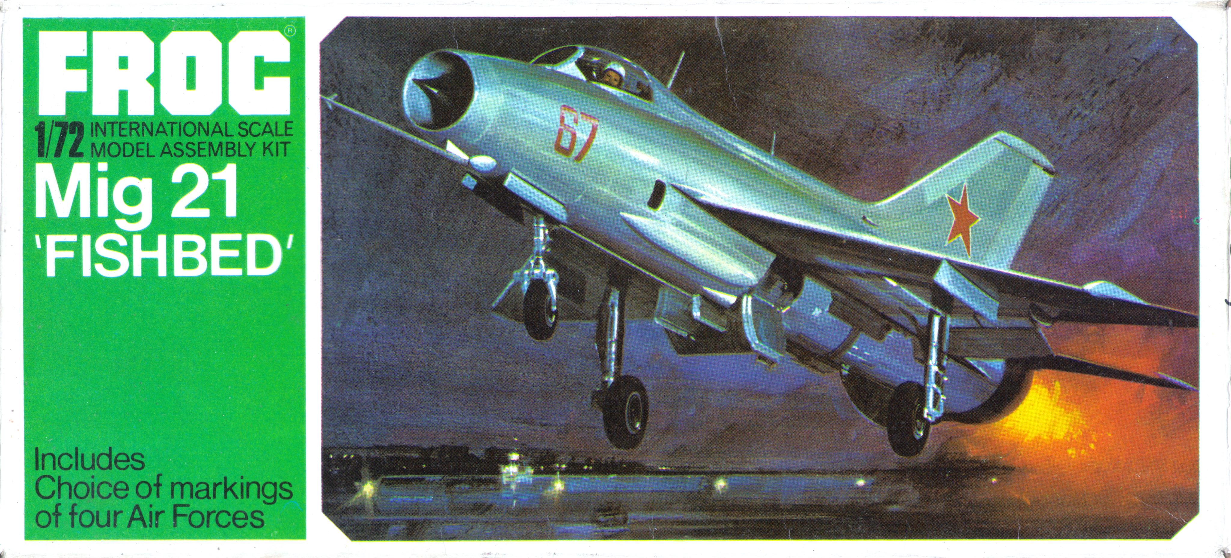  Коробка FROG F263 MiG-21 Fishbed, Rovex Tri-ang Limited, 1968-69